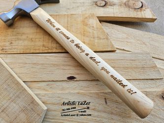 Awesome FATHERS DAY Gift, engraved hammer: "You nailed it Dad!"