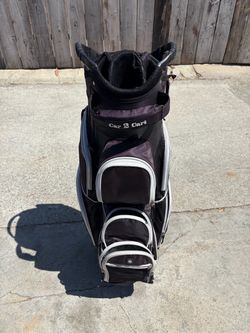 Golf bag 14 way cart bag with wheels and cooler pocket