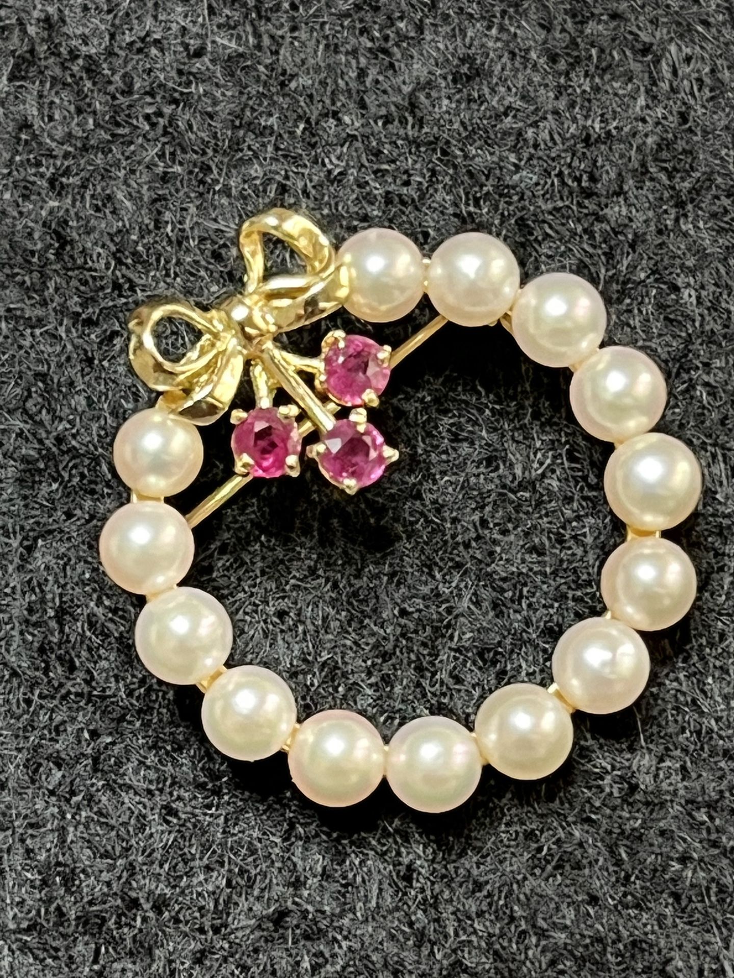 Pearl and Ruby Brooch