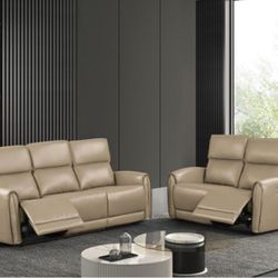 Power Recliner Sofa And Loveseat Set Brand New 