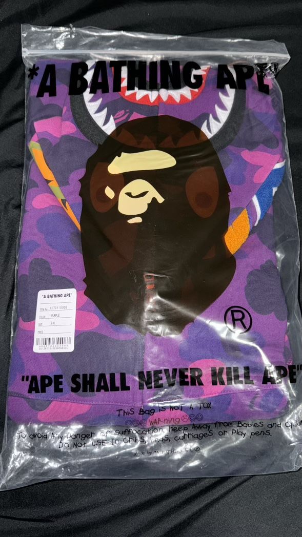 Purple Camo Bape Full Shark zipup