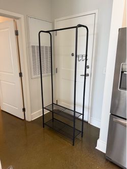 Clothing Rack with hooks & shelving