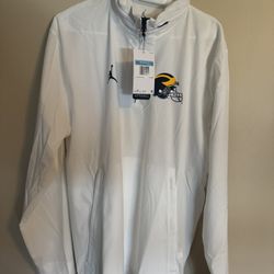Nike, Michigan Wolverines Official On Field Windbreaker With Hoodie