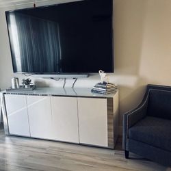 White TV stand City Furniture 