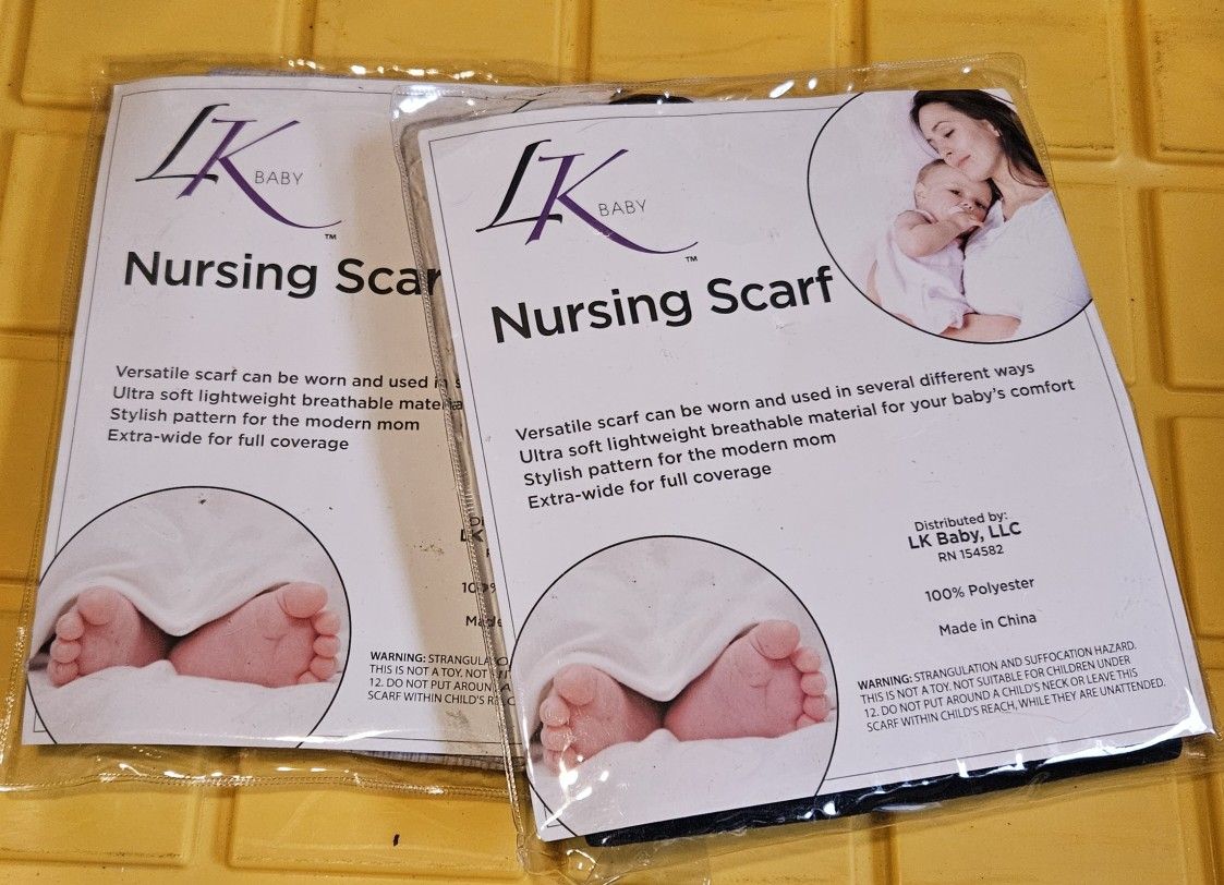 2 Piece LK Baby Infinity Nursing Scarf Breastfeeding Cover Ultra Soft
