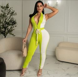 Green sleeveless Jumpsuit (small)
