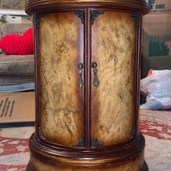 Vintage-Style Round Accent Cabinet / Side Table