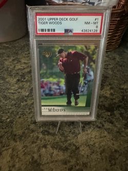 2001 Upper Deck Golf TIGER WOODS #1 Rookie Card PSA 8 NM-MT