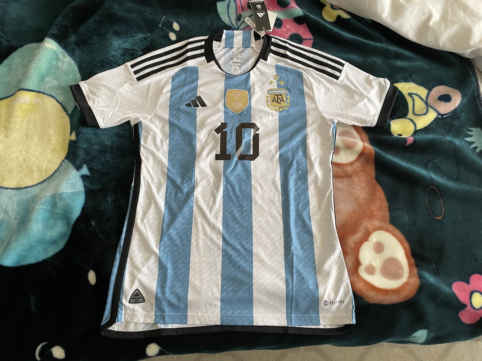 ADIDAS MESSI ARGENTINA WINNERS HOME AUTHENTIC JERSEY