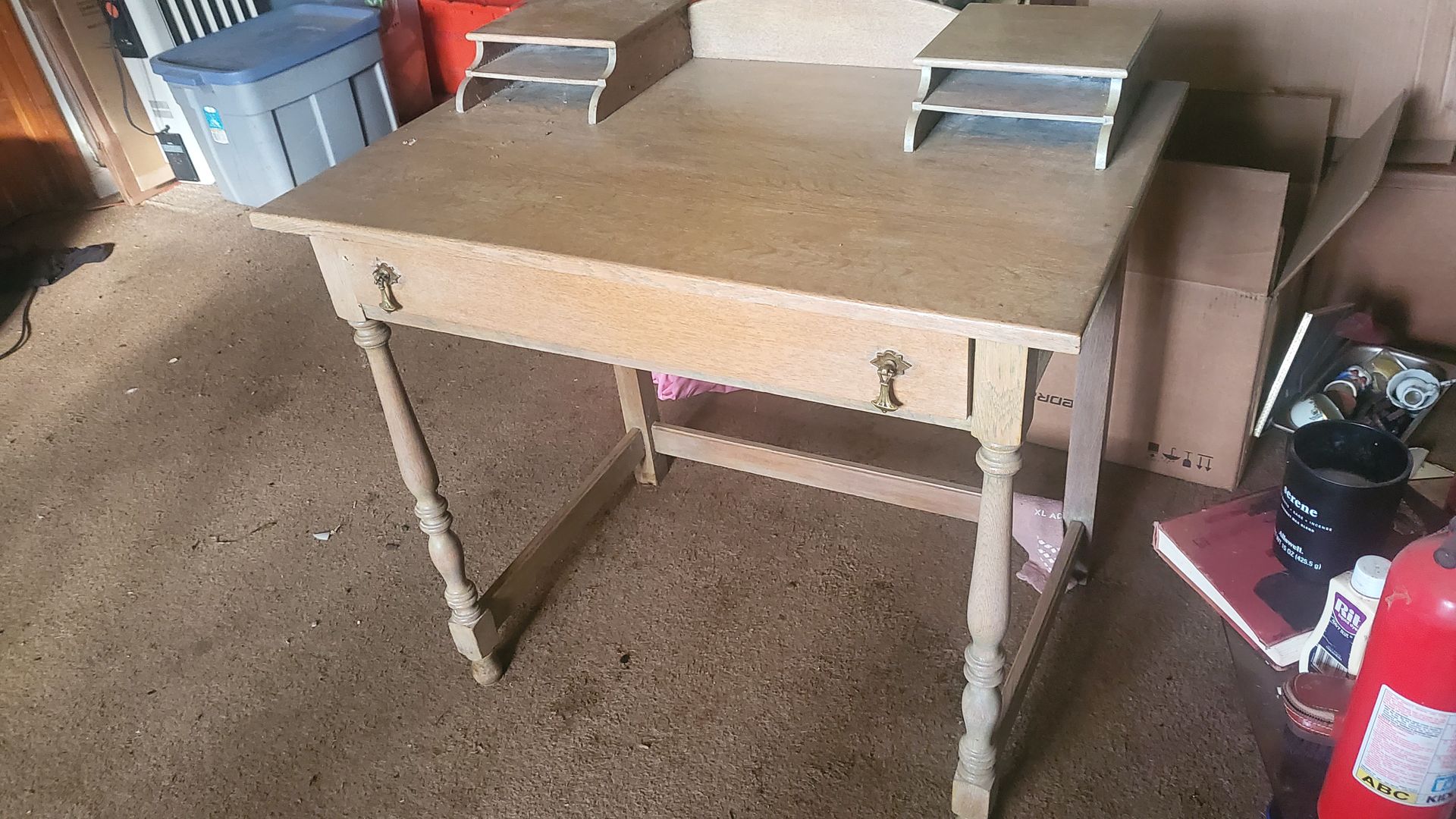 Antique wood spinet writing desk
