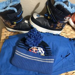 Snow Pants With Boots And Beanie 