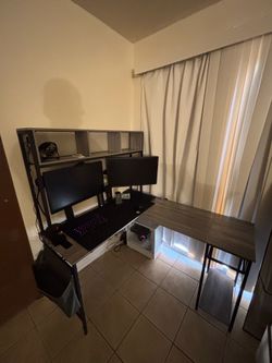 L Shaped Desk with USB and Power ports