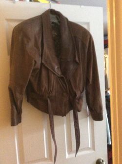 Brown leather jacket