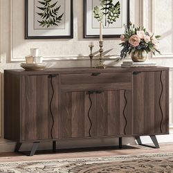 Dark Wood Cabinet with Storage