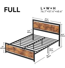 LIKIMIO Walnut FULL Bed Frame
