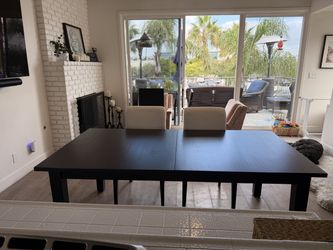 Extendable Dining  Table Six Chairs