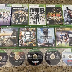 Lot Of 14 Xbox 360 & XBOX ONE Games Need for Speed The Run, MIB Alien Crisis, Payday 2 & BF4