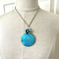Large Blue Pendant necklace