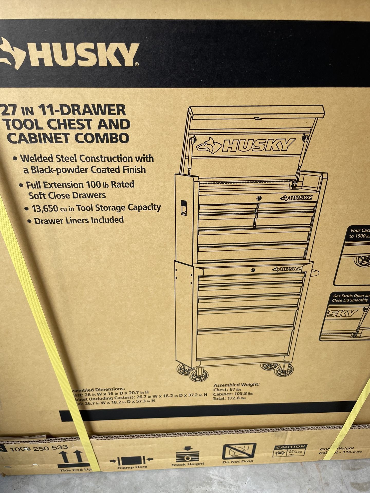 Brand New / Never used - 27 in. W x 18 in. D Standard Duty 11-Drawer Tool Chest Combo and Top Tool Cabinet Combo in Black