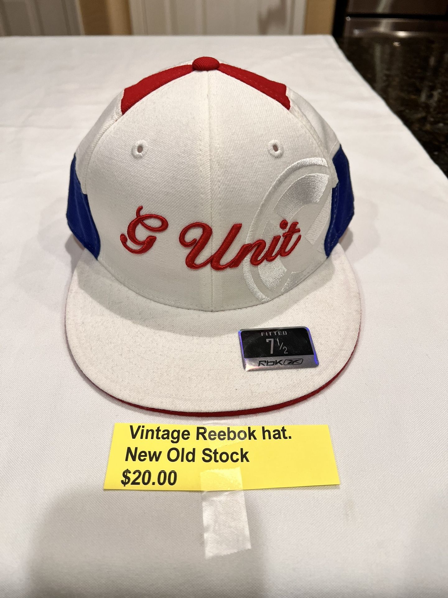 New Old Stock Vintage Reebok RBK G Unit size 7 1/2 Fitted Hat HIP HOP 50 Cent