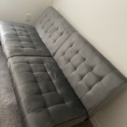 Grey Futon and Coffee Table