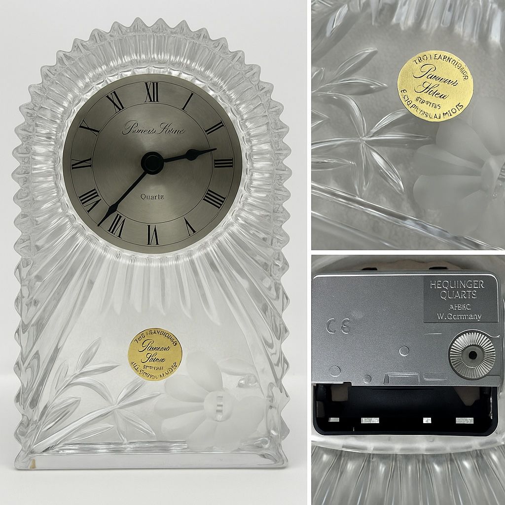 Princess House 24% Lead Crystal Quartz Mantel Clock – Made in West Germany Spanish Title: Reloj de Chimenea de Cristal con Plomo 24% Princess House