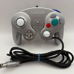 Nintendo GameCube Controller DOL-003 Platinum w White Replacement Joysticks TESTED