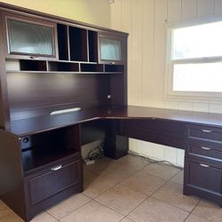 Corner Desk With Top Shelf 