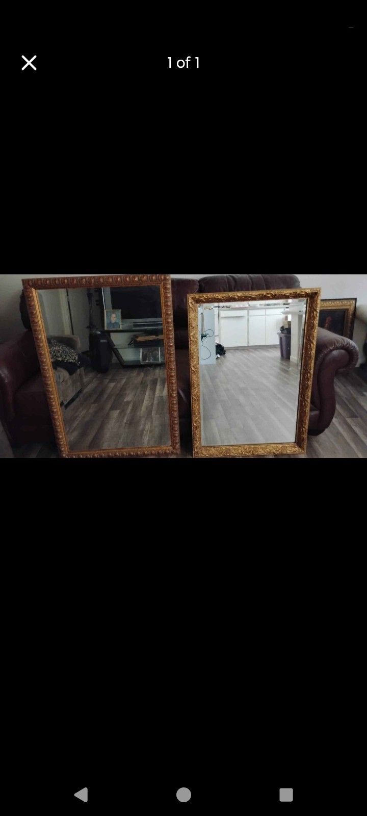 Two Gold Framed Mirrors