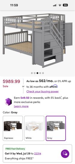 Twin-Twin Over Full L-Shaped Bunk Bed- Wayfair !!