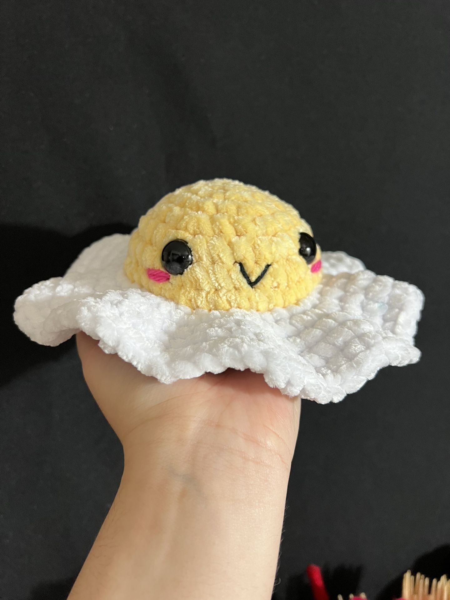 Cute Breakfast Plush Fried Egg. Amigurumi $15 Each. 