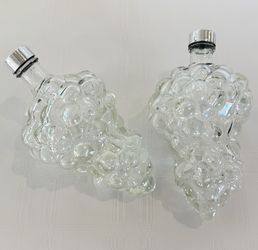 Vintage Glass Grape Cluster Decanter | Made In France