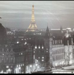 Jean-Marc Charles print of Paris canals and the Eiffel Tower 55” x 39.5”