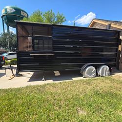 Bbq trailer with rotisserie style Smoker