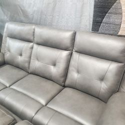 Gray Manual Sofa Loveseat Very Comfortable (New)