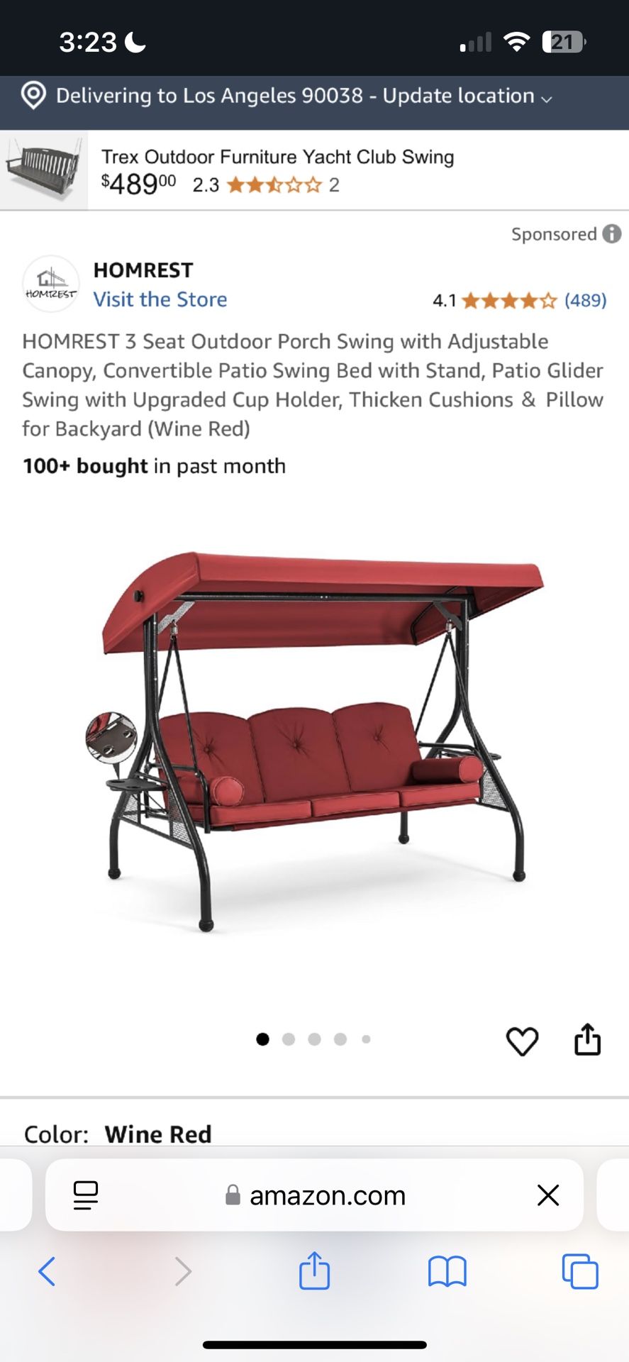 Brand New Three Person Patio, Swinging Bench Worth $340