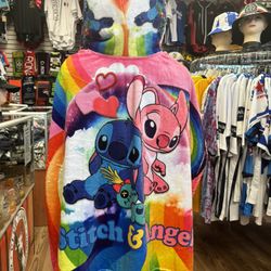 Stitch & angel hooded blanket kids 5-10