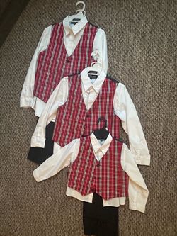 Boys Dress Shirt Vest and Pants Set Lot Sz. 4, 6, and 10