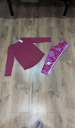 Old Navy Girl’s Leggings Crop Length and Long Sleeve Shirt, Size M (8), S (6-7)