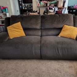 2 Pc LG Gray Reclining Sofa Set