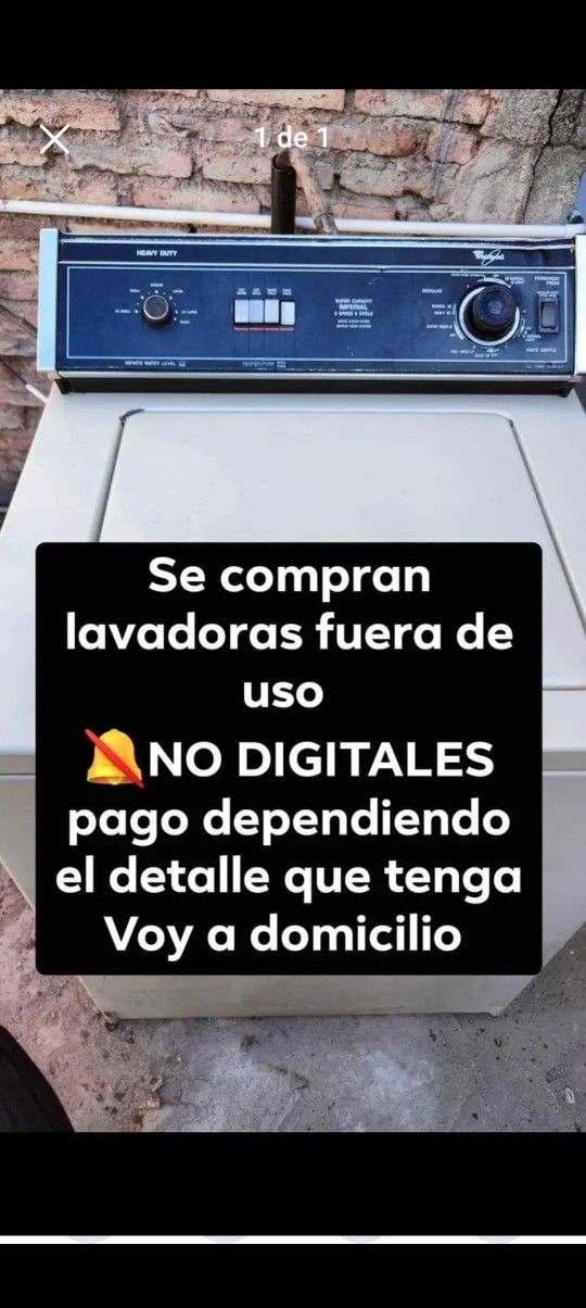 Compro Lavadoras Y Secadoras Fuera De Servicio  