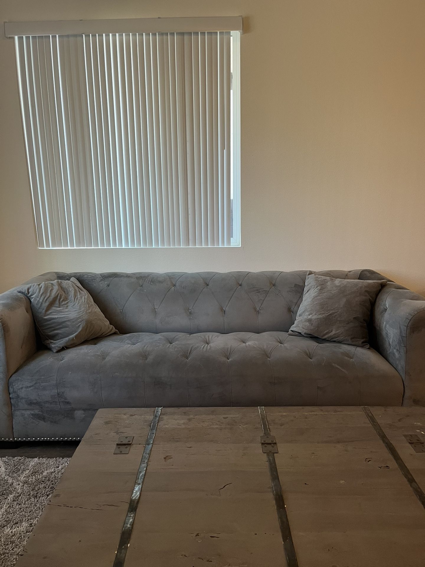 Very Nice Grey Sofa And Chair Lk New 