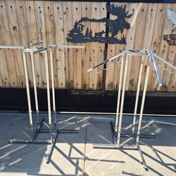 $80 EACH // ULINE - 4 WAY, SQUARE ADJUSTABLE HEIGHT CLOTHES RACKS,  IN PERFECT CONDITION LIKE NEW,  4 AVAILABLE