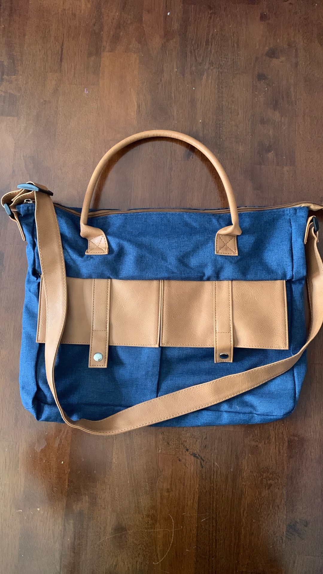 Bag / Purse Blue & Tan  