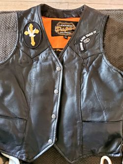 Gun holster leather vest with patches