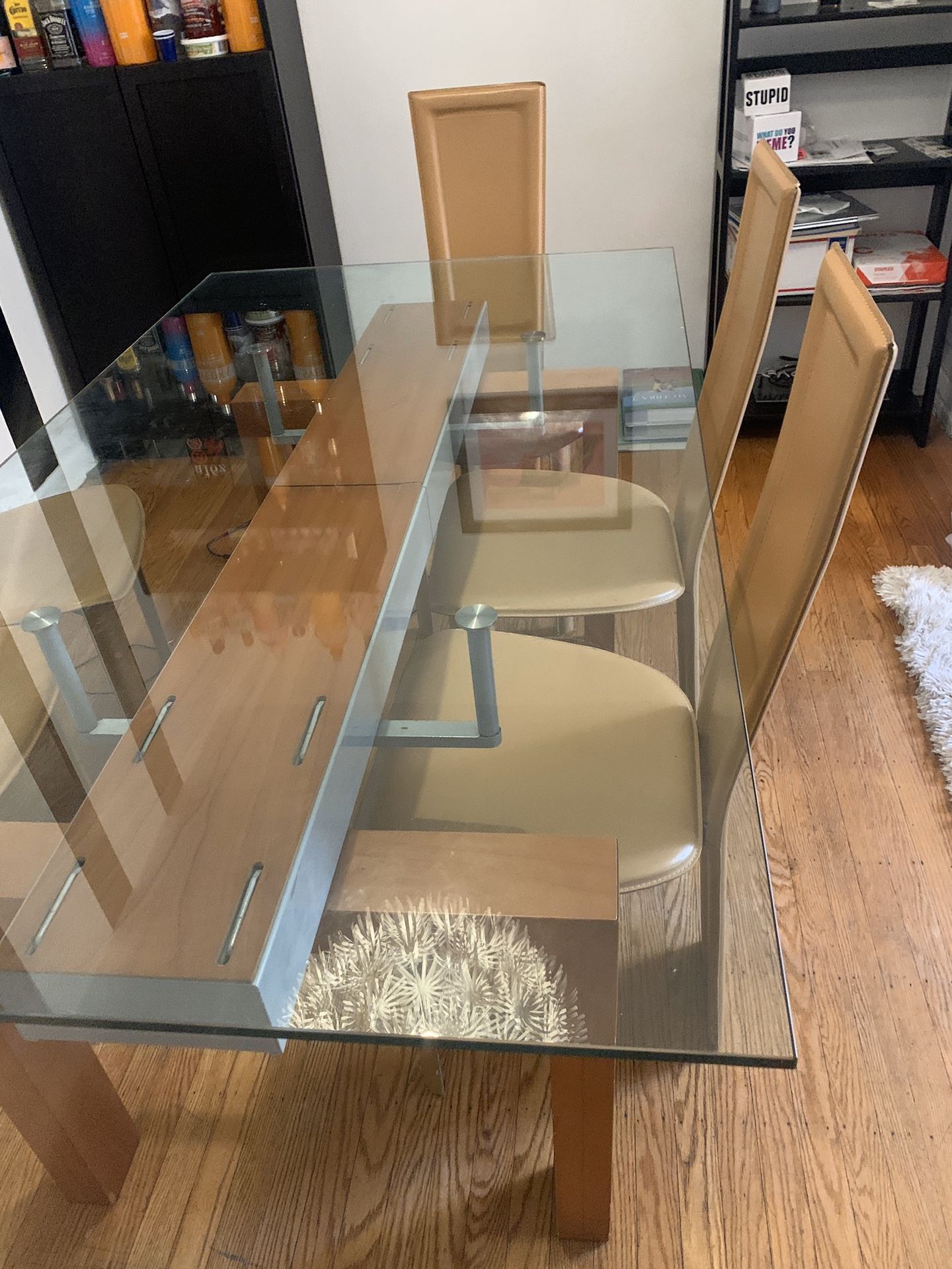 Glass dining table