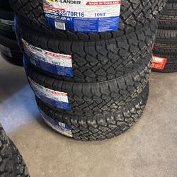 235/70/16 All Terrain Atlander Tires Installed And Balanced / Instaladas Y Balanceadas
