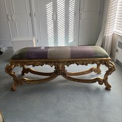 Italian Rococo-Style Carved Gilt Bench