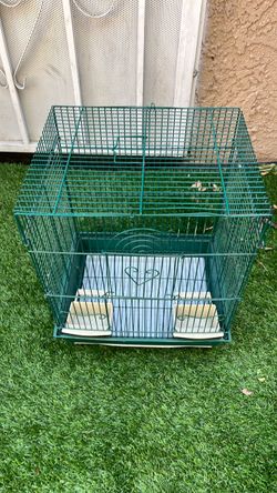 Green Metal Wire Bird Cage