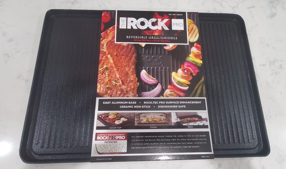 The Rock Pro Reversible Grill Griddle 17.7 x 4.00 x 12.2